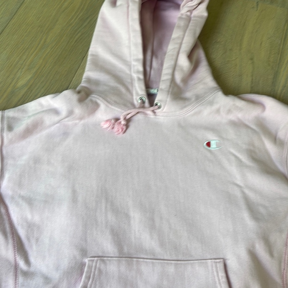 pink champion hoodie